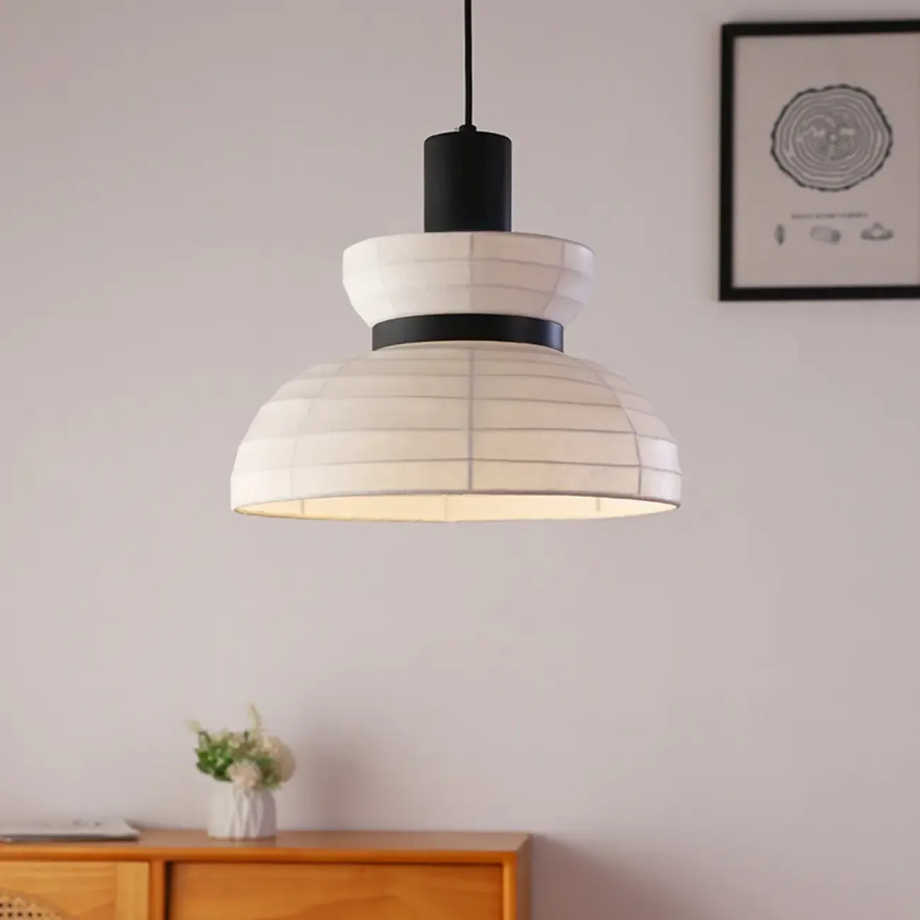 Minimalist Elegant White Silk Pendant Light for Kitchen Hanging