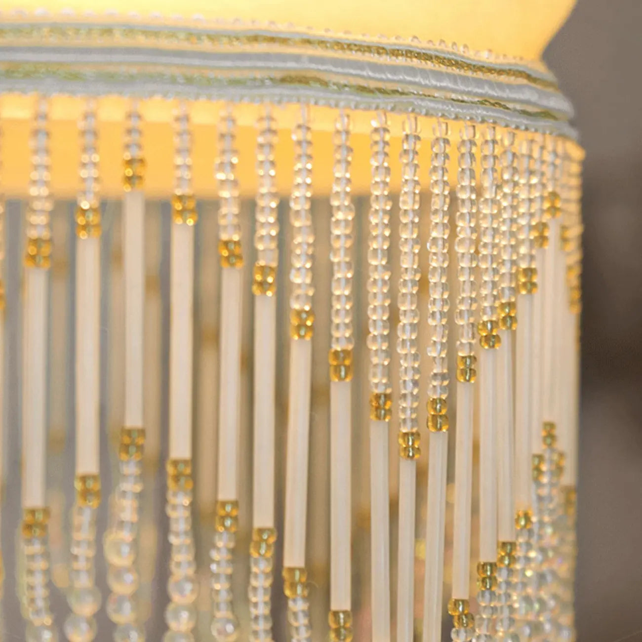 Modern Yellow Glass Dome Tassels Pendant Light