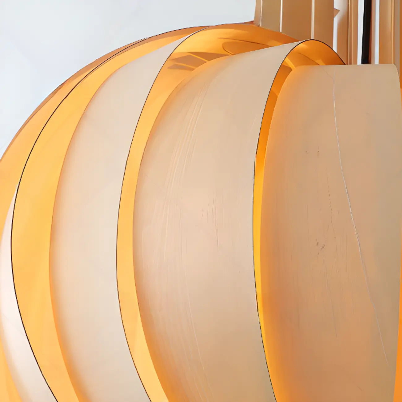 Unique Solid Wood Brown Globe Pendant Light for Indoor