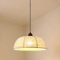 Rustic Bowl Fabric Kitchen Pendant Light in Flexible Height