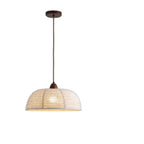Rustic Bowl Fabric Kitchen Pendant Light in Flexible Height