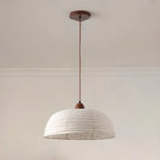 Rustic Bowl Fabric Kitchen Pendant Light in Flexible Height