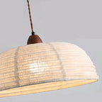 Rustic Bowl Fabric Kitchen Pendant Light in Flexible Height