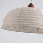 Rustic Bowl Fabric Kitchen Pendant Light in Flexible Height
