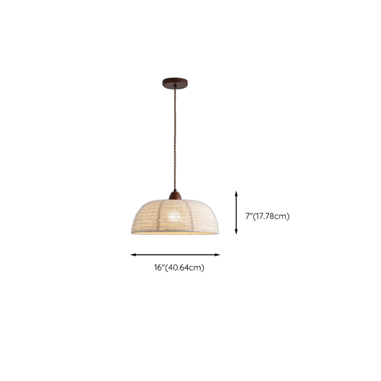Rustic Bowl Fabric Kitchen Pendant Light in Flexible Height