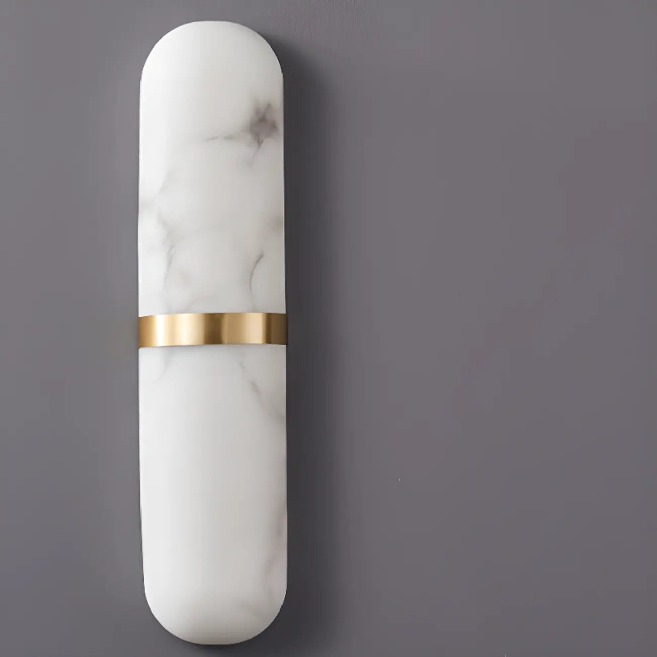 Minimalist Alabaster Brass Oval Wall Sconce in Multi-Dimming