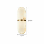 Minimalist Alabaster Brass Oval Wall Sconce in Multi-Dimming