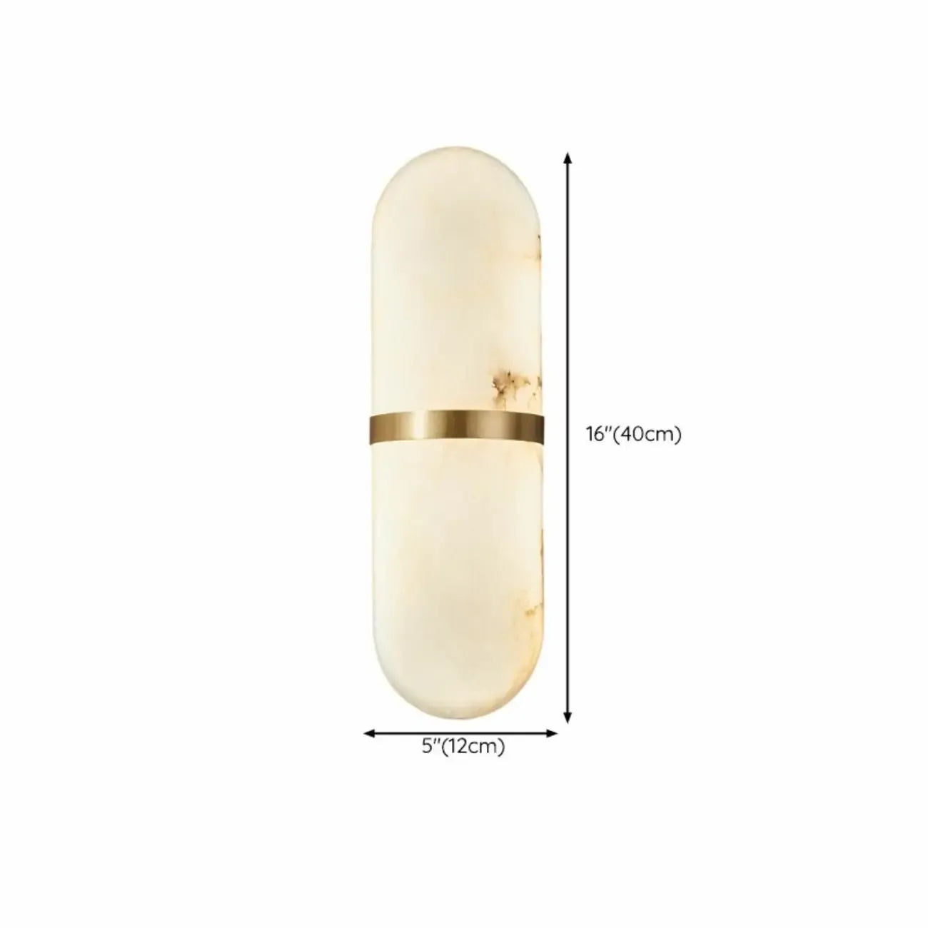 Minimalist Alabaster Brass Oval Wall Sconce in Multi-Dimming