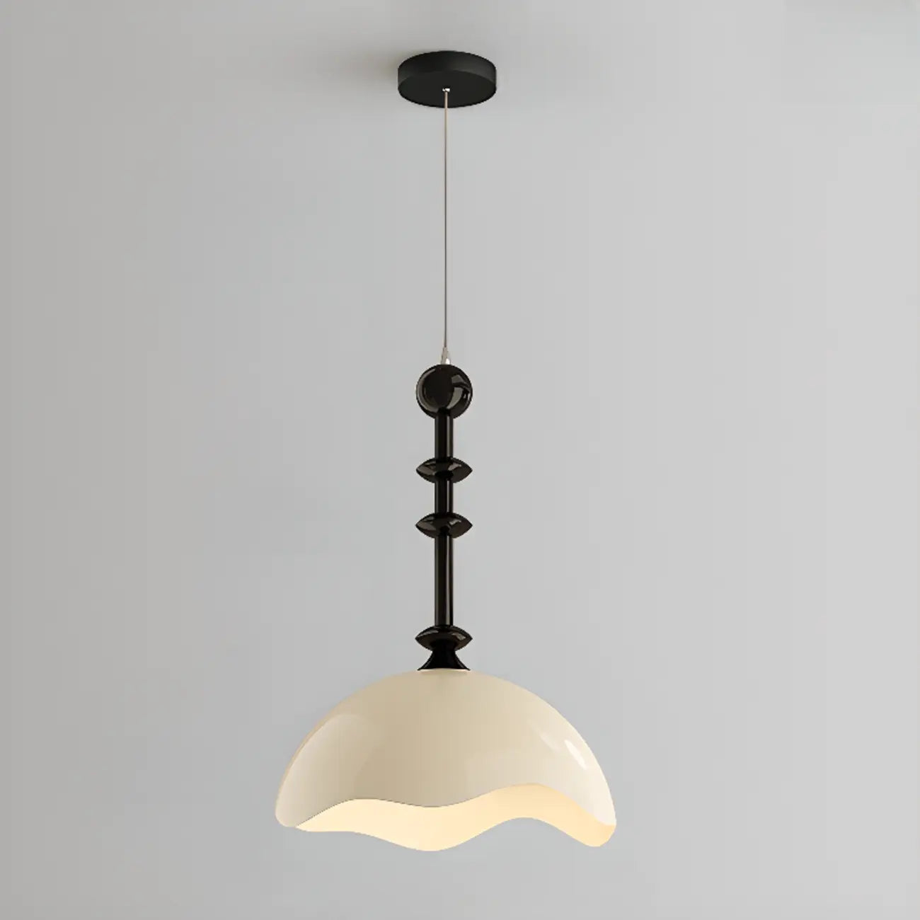 Modern Black White Acrylic Dome Pendant Light