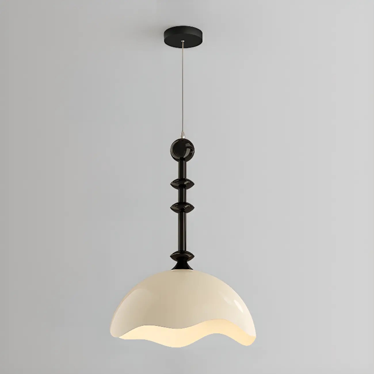 Modern Black White Acrylic Dome Pendant Light