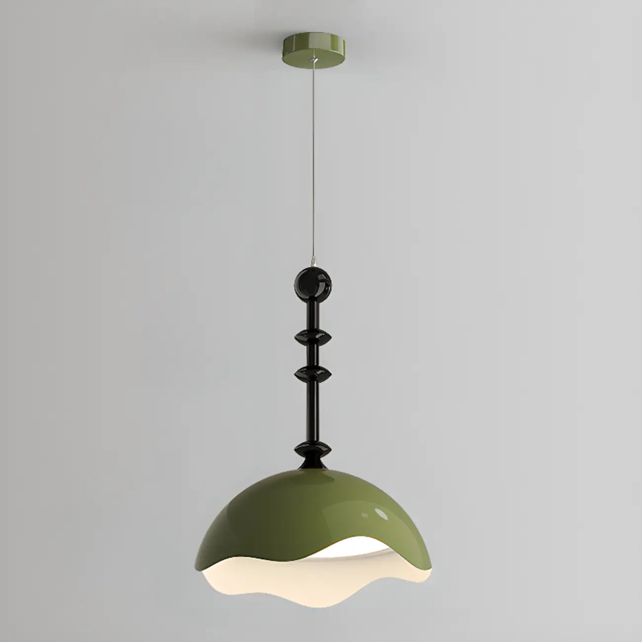Modern Black White Acrylic Dome Pendant Light