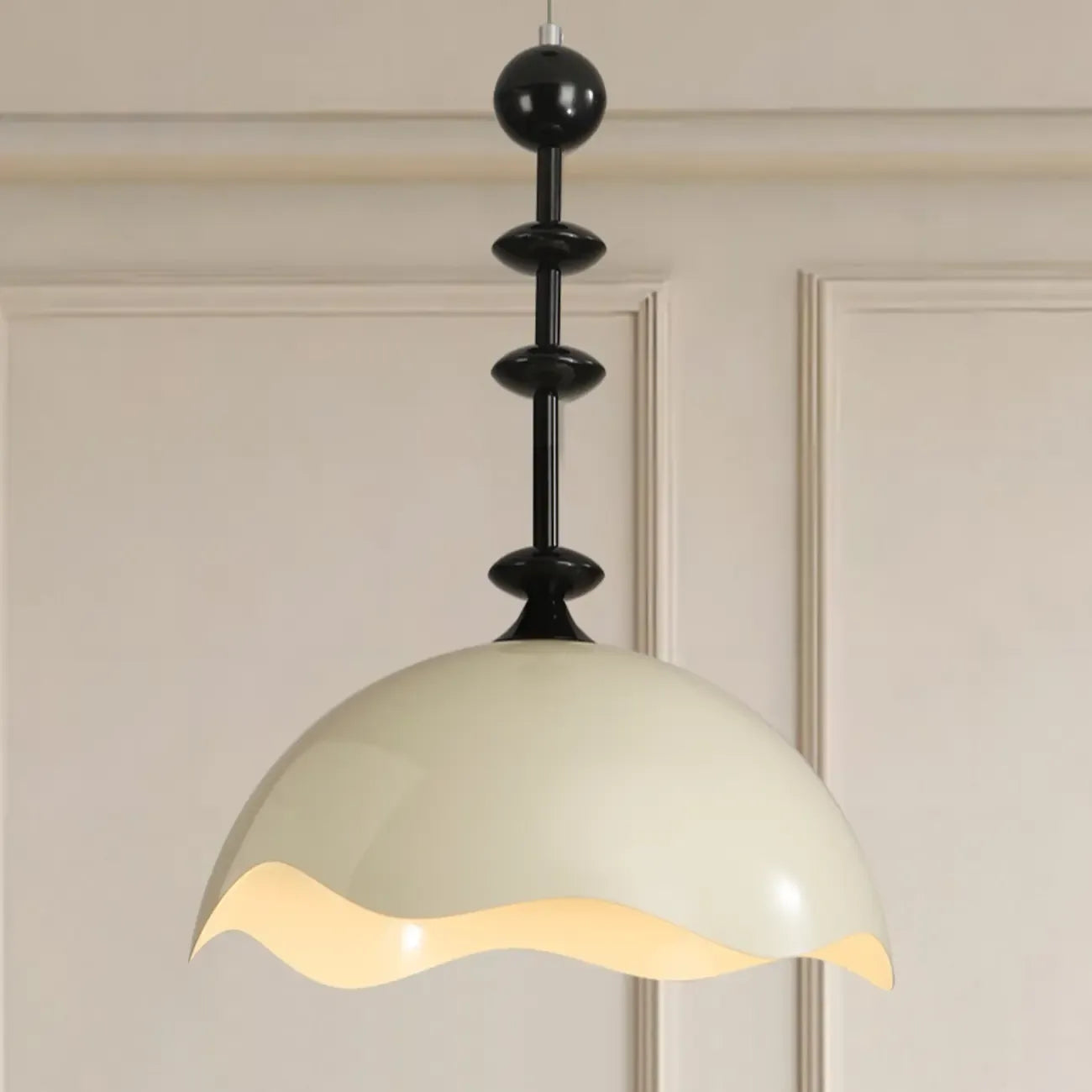 Modern Black White Acrylic Dome Pendant Light