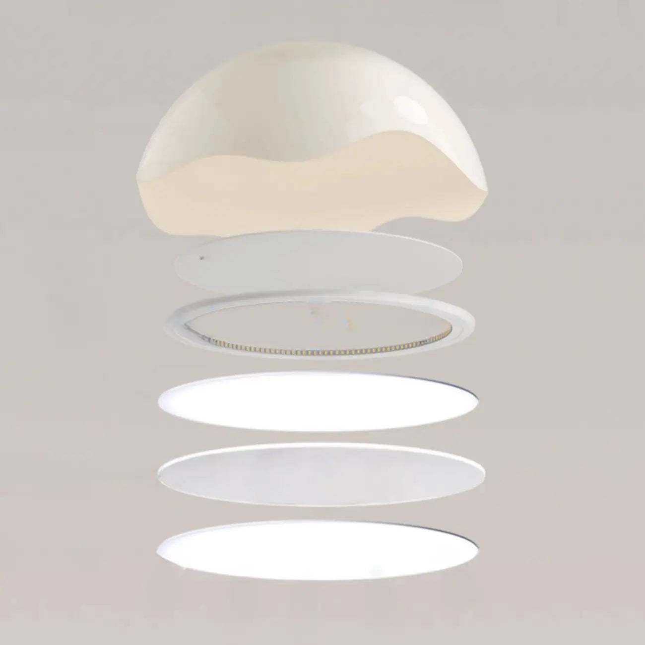 Modern Black White Acrylic Dome Pendant Light