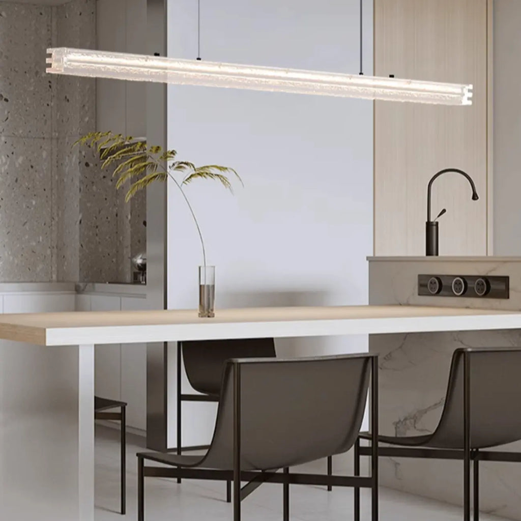 Modern Black Metal LED Island Light for Kitchen Area