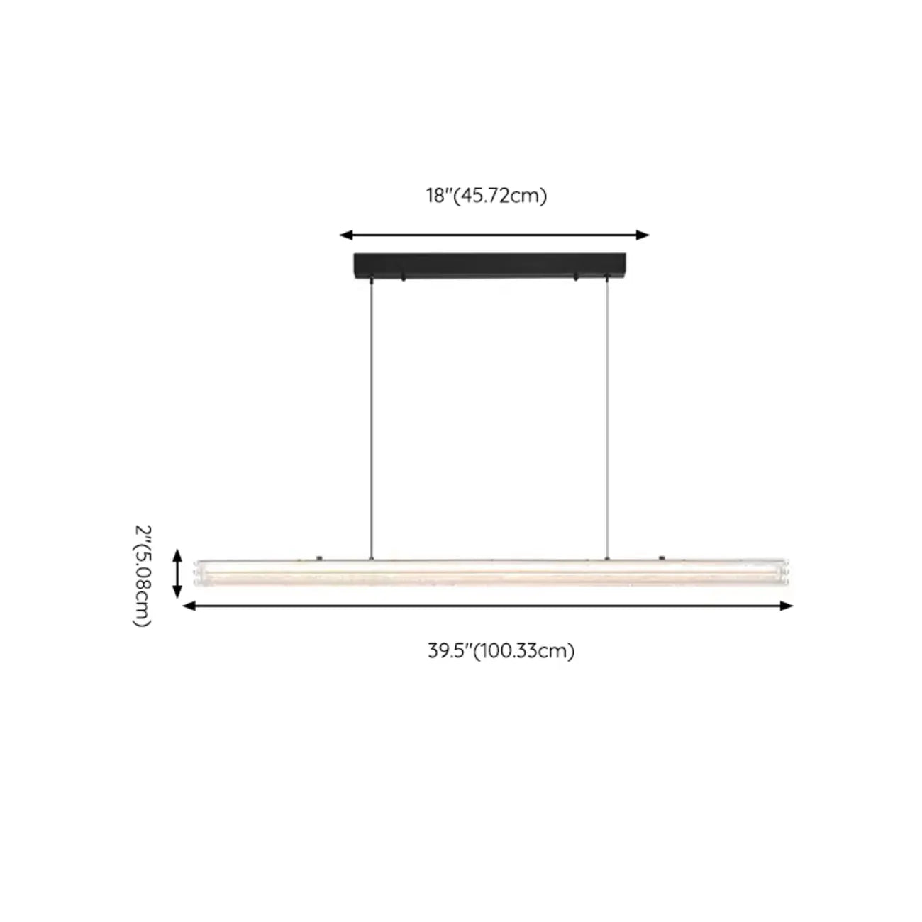 Modern Black Metal LED Island Light for Kitchen Area