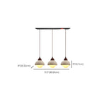 Modern 3-Light Walnut Wood Stone Cylinder Pendant Lamp