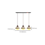 Modern 3-Light Walnut Wood Stone Cylinder Pendant Lamp