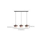 Modern 3-Light Walnut Wood Stone Cylinder Pendant Lamp