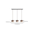 Modern 3-Light Walnut Wood Stone Cylinder Pendant Lamp