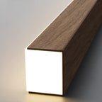 2-Light Rectangle Slim Linear Walnut Island Pendant Lights