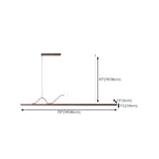 2-Light Rectangle Slim Linear Walnut Island Pendant Lights