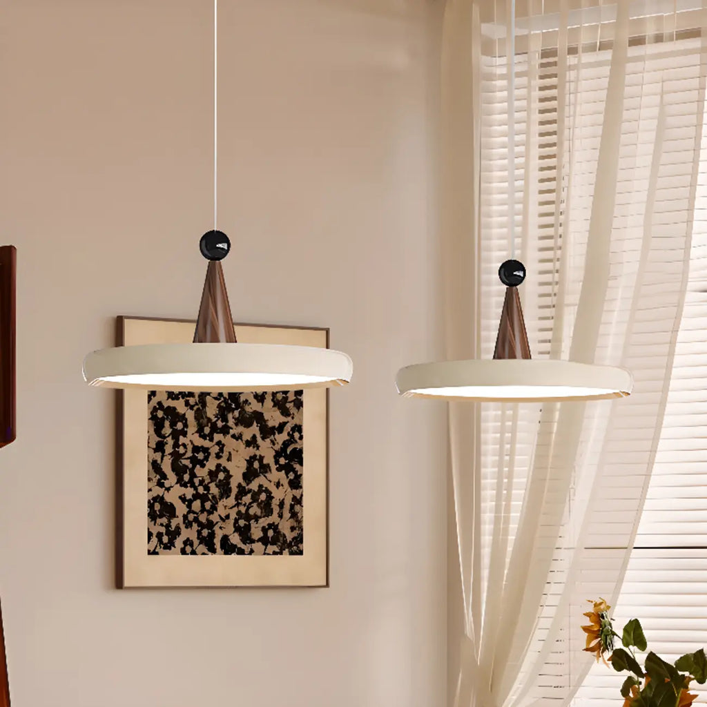 Modern Geometric Cream Acrylic Pendant Light with Multi Dimming