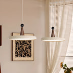 Modern Geometric Cream Acrylic Pendant Light with Multi Dimming