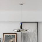 Modern Geometric Cream Acrylic Pendant Light with Multi Dimming