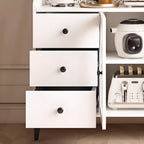 Kitchen Wooden Open Shelving Sideboard Arched Glass Door