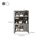 Kitchen Wooden Open Shelving Sideboard Arched Glass Door