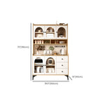 Kitchen Wooden Open Shelving Sideboard Arched Glass Door