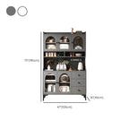 Kitchen Wooden Open Shelving Sideboard Arched Glass Door