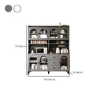 Kitchen Wooden Open Shelving Sideboard Arched Glass Door