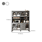 Kitchen Wooden Open Shelving Sideboard Arched Glass Door