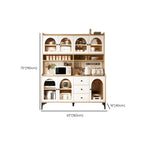 Kitchen Wooden Open Shelving Sideboard Arched Glass Door
