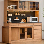 Space-Saving Wood Buffet Cabinet Pull-Out Dining Table