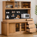 Space-Saving Wood Buffet Cabinet Pull-Out Dining Table