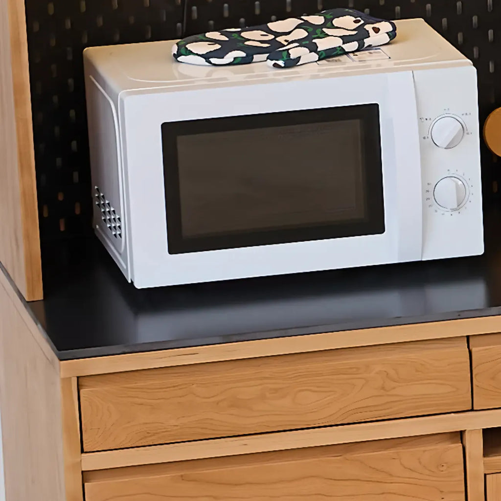 Space-Saving Wood Buffet Cabinet Pull-Out Dining Table