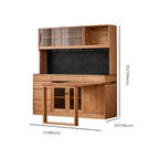 Space-Saving Wood Buffet Cabinet Pull-Out Dining Table