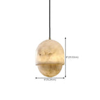 1-Light White Stone Geometric Hanging Pendant Light