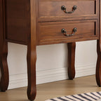 Brown Wooden China Cabinet with Glass Doors