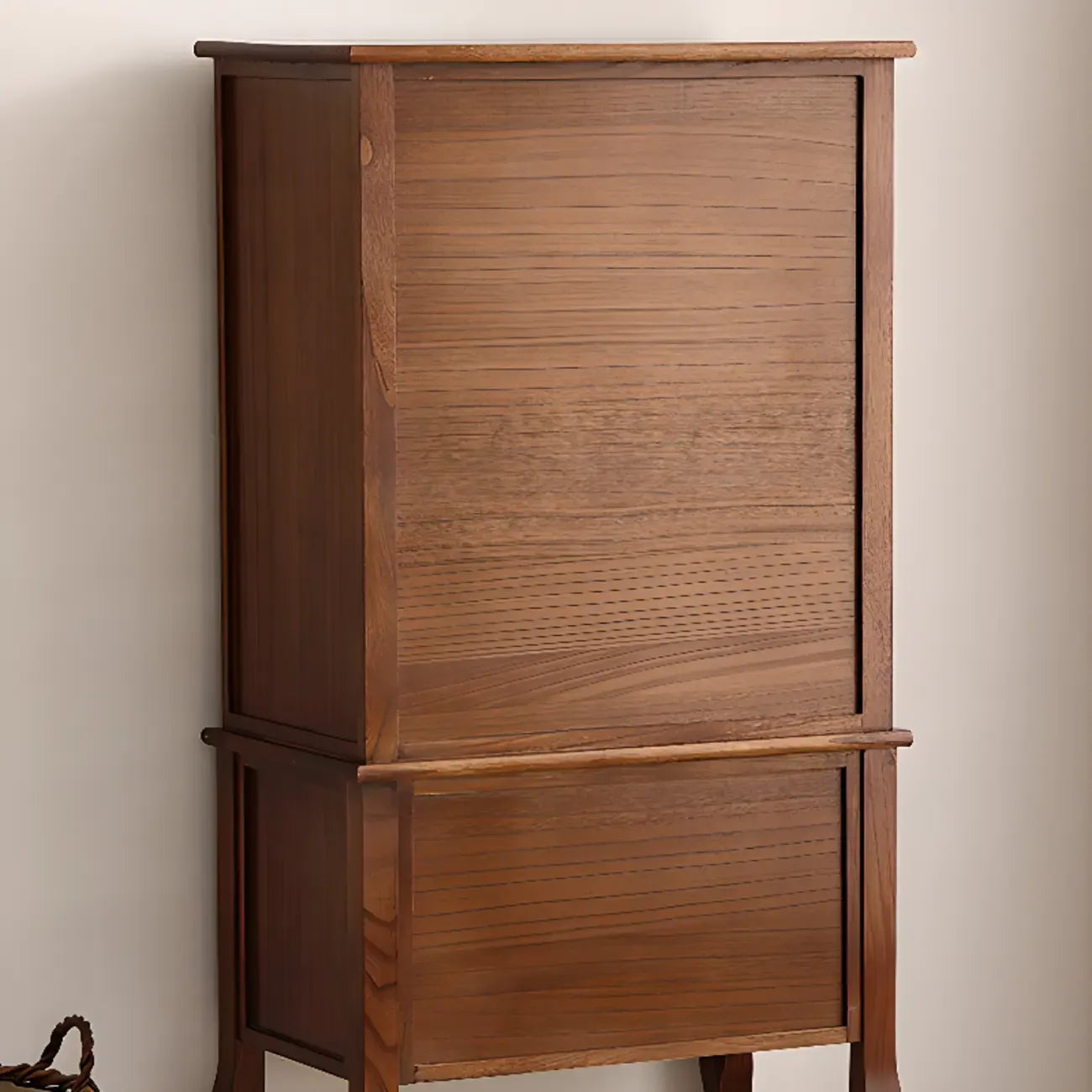 Brown Wooden China Cabinet with Glass Doors
