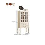 Brown Wooden China Cabinet with Glass Doors