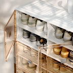 Portable Glam Plastic Clear Shoe Boxes in White
