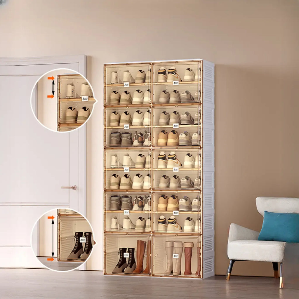 Portable Glam Plastic Clear Shoe Boxes in White