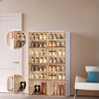 Portable Glam Plastic Clear Shoe Boxes in White