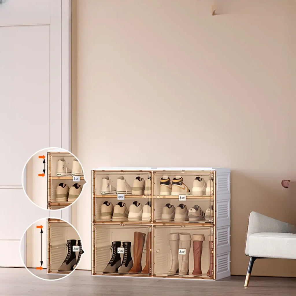 Portable Glam Plastic Clear Shoe Boxes in White