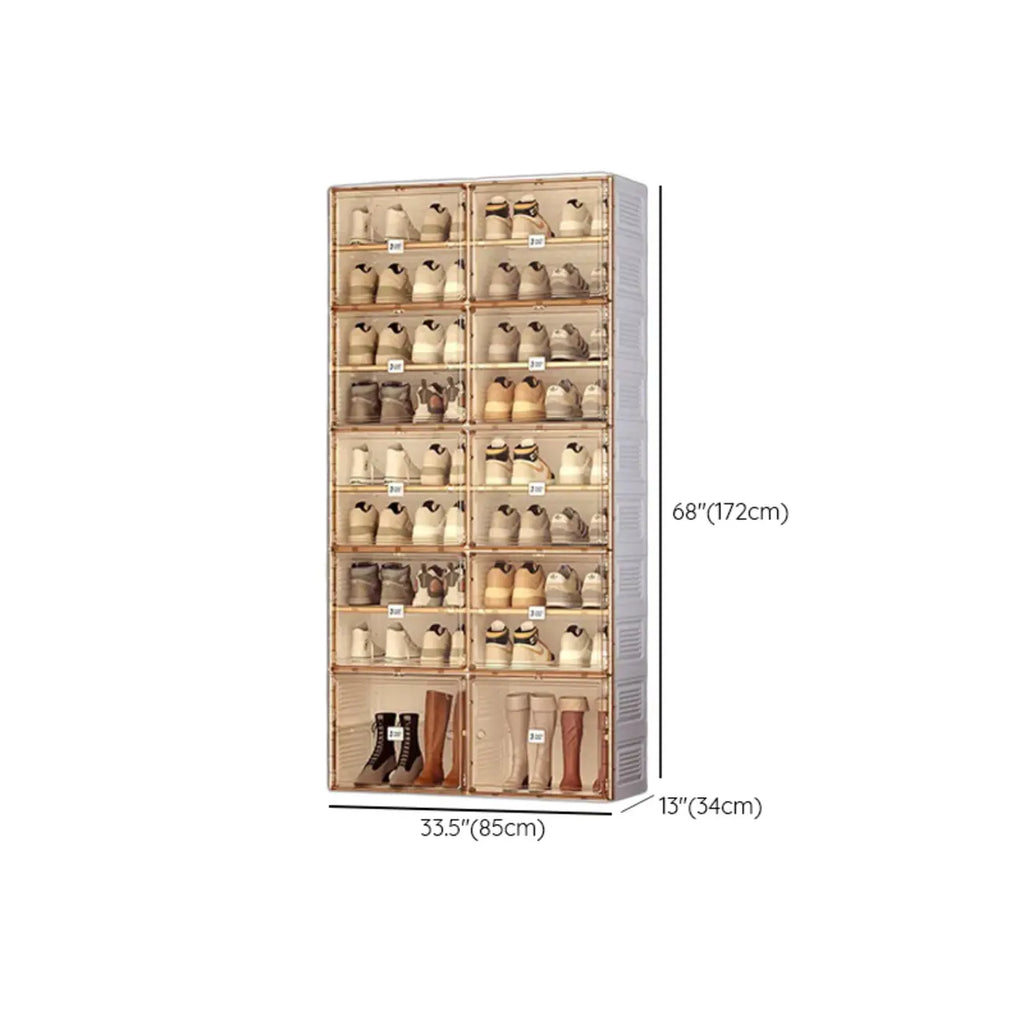 Portable Glam Plastic Clear Shoe Boxes in White