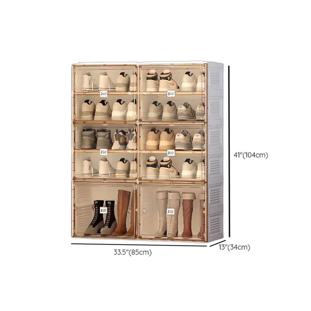 Portable Glam Plastic Clear Shoe Boxes in White