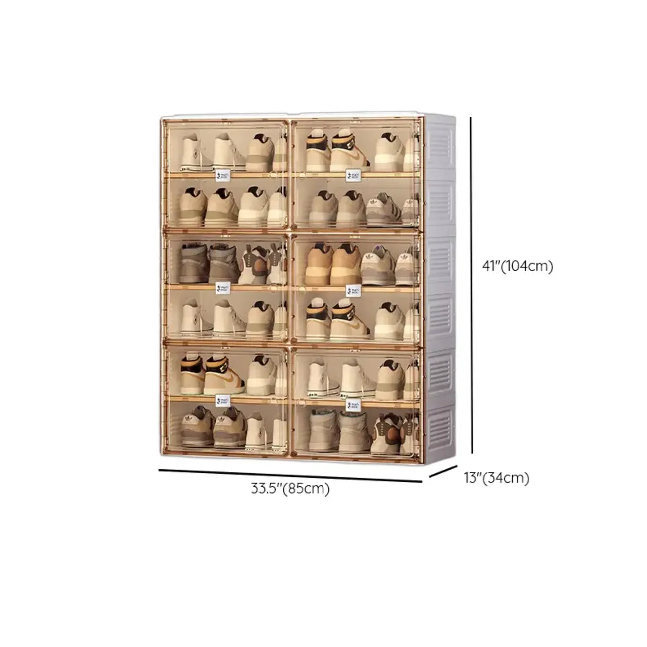 Portable Glam Plastic Clear Shoe Boxes in White
